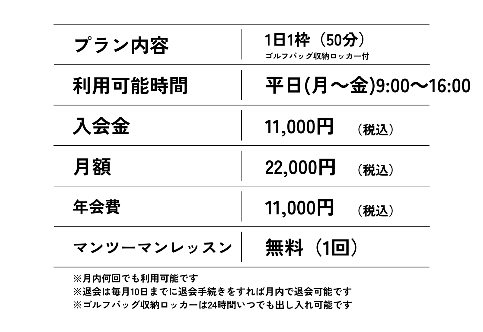 デイプラン料金表